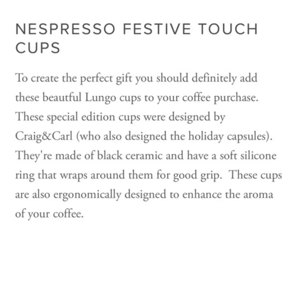 Nespresso Festive Touch Cup- Lungo